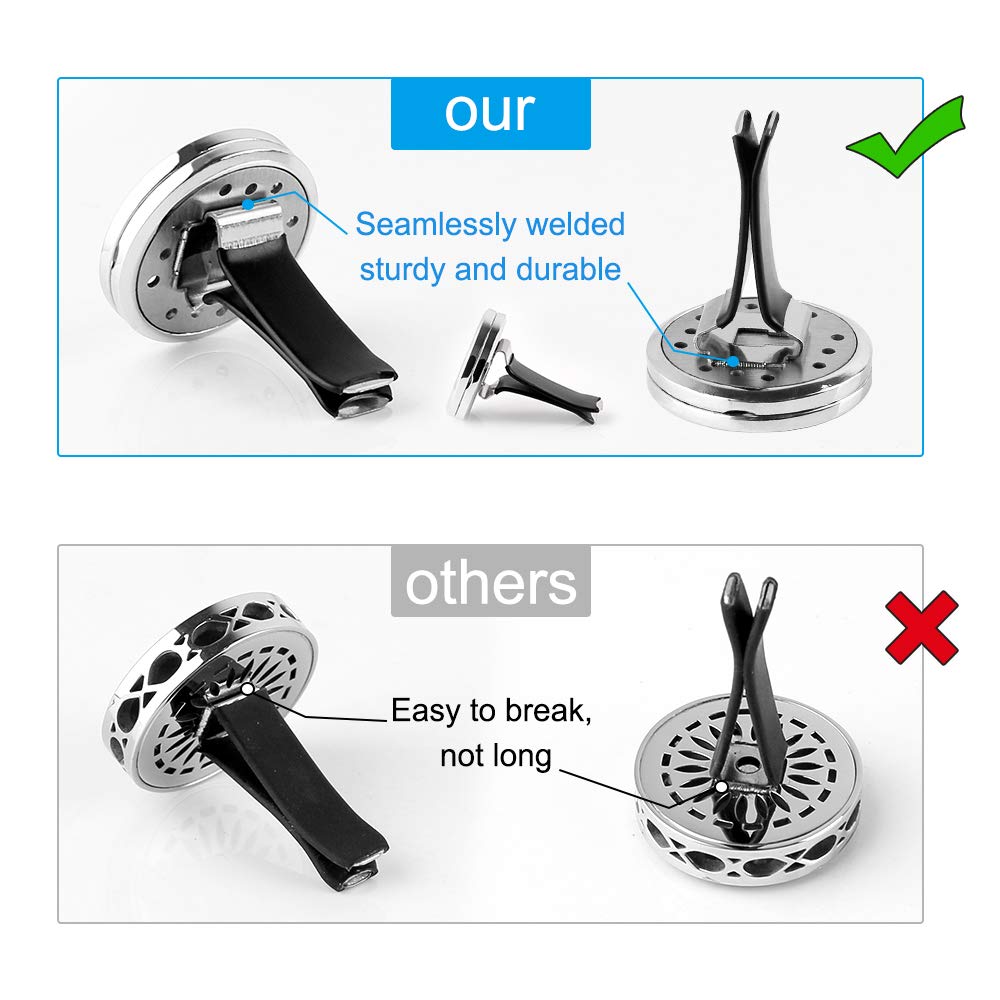 4PCS Car Vent Clip Diffuser Set with Felt Pads – Reusable Alloy Air Freshener Holder for Car, Office & Home, Gift for Women & Men, Christmas, Valentine's Day, Birthday