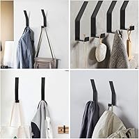 Vista 7 de Ganchos de Perchero Montados en la Pared, Negro 4 Paquetes, Ganchos de Cuerda para Toallas de Baño para Cocina, Puerta, Gabinete, Baño, Vestíbulos