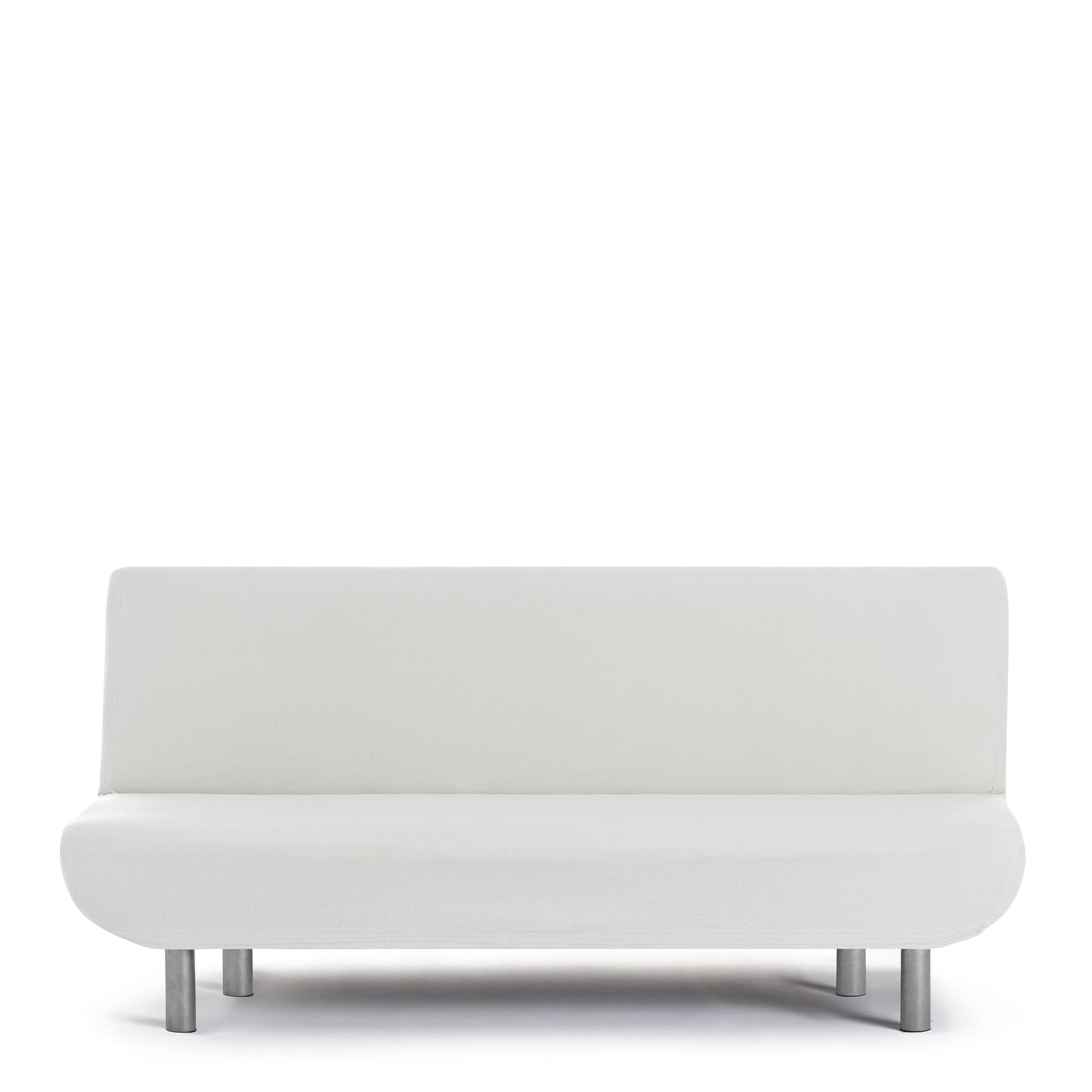 Housse de canapé bi-élastique clic-clac 3 places extensible blanche Harlem