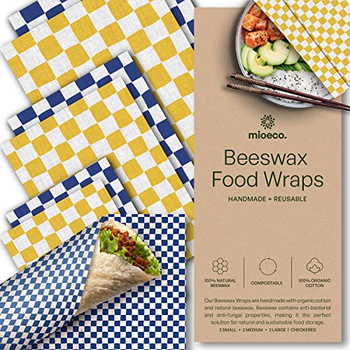 Organic Beeswax Wrap for Food by Mioeco – Assorted 6 ...