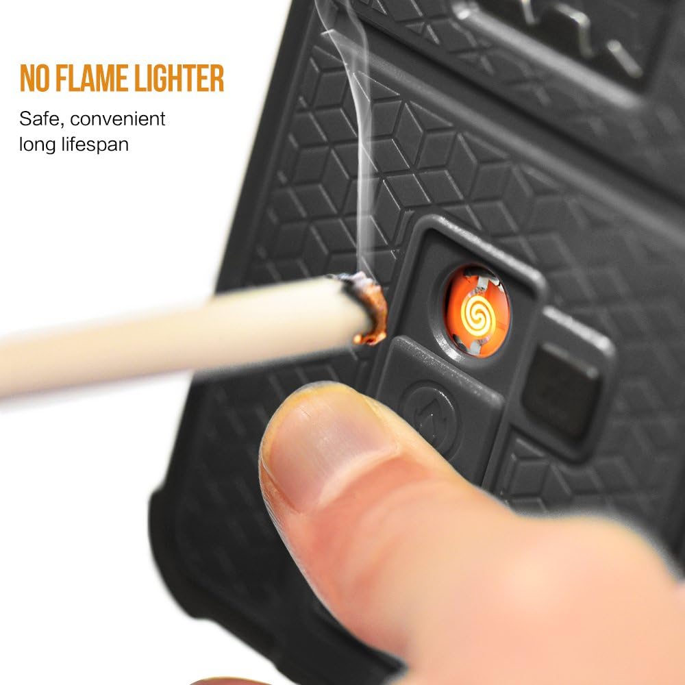 iPhone 6 Case, ZVEdeng iPhone 6s Case Multifunction Lighter Case with Cigarette Lighter, Bottle Opener, Tripod Mount, Shockproof Cover for iPhone 6/iPhone 6s 4.7 Inch - Black