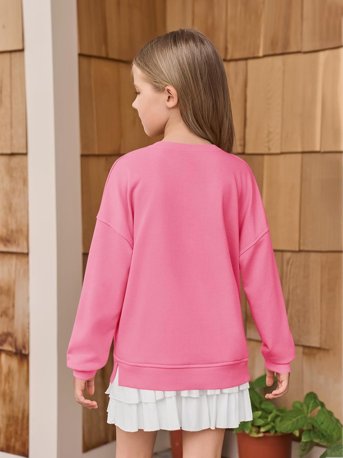 Haloumoning Girls Oversized Crewneck Sweatshirts Kids Long Sleeve Shirts Tops Fall Pullover 5-14 Years - Image 2