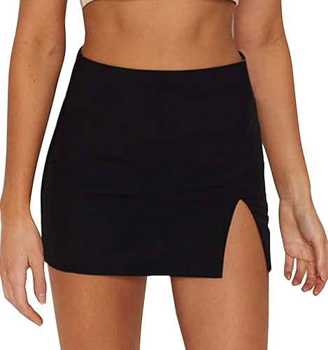 EG CHRIS G Black Mini Skirt Women's High Waisted Stretch
