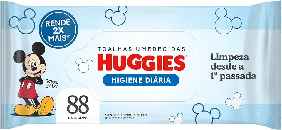 Huggies Lenços Umedecidos Higiene Diária Rendem 2x Mais 88 Un
