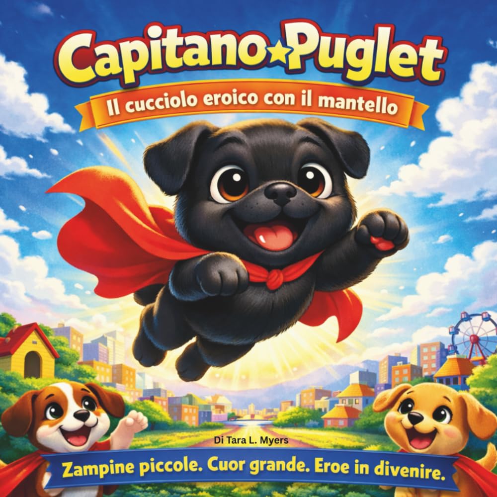 Capitan Puglet: Il cucciolo eroe con il mantello: Libri di fiabe per bambini | Piccole Zampe. Grande Cuore. Inizio da Supereroe | Rime | Avventura | ... 8,5 x 8,5 (Children's Storybooks in Italian)