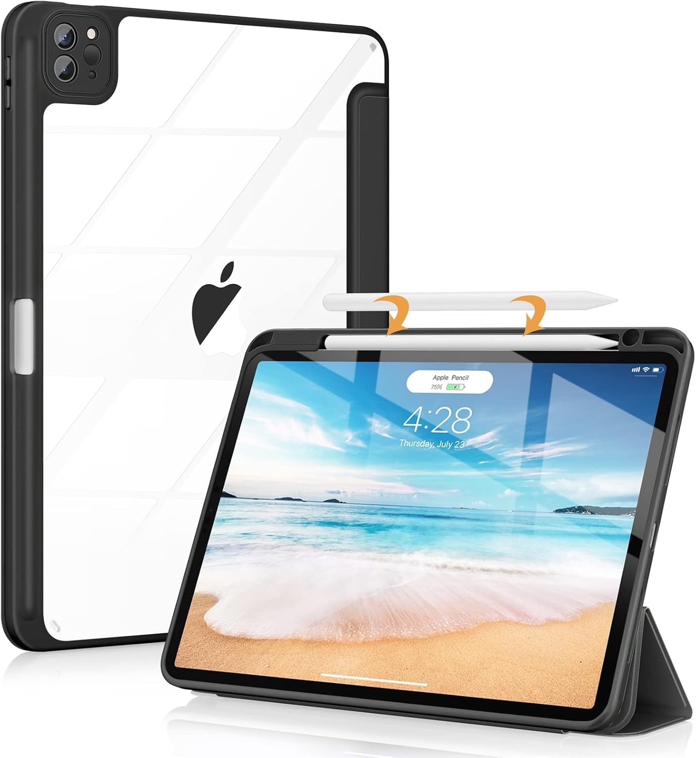 SwooK Case for iPad Air 11-inch M2 (2024), iPad Air 5th Generation (2022) / iPad Air 4th Gen (2020) 10.9 Inch -Shockproof Cover with Clear Back Shell & Pencil Holder (B09B7LQQKX) Amazon Price History, Amazon Price Tracker