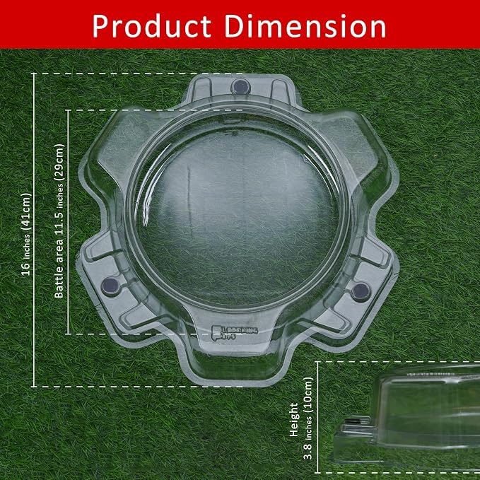 Image of Beystadium - New Unbreakable Transparent Material Suitables for Metal-Fusion, Turboo, Dynamite Battle and Burstultimate Blade with Large Battle Areas, for Kid