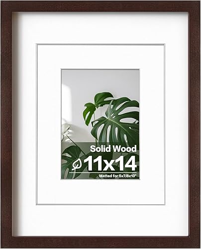 Vista 206 de Egofine Portarretratos de 9 x 12 pulgadas hecho de madera maciza con plexiglás, fotos de 5 x 7/6 x 8 con paspartú o de 9 x 12 pulgadas sin paspartú