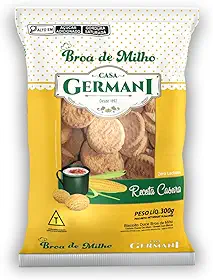 Biscoito Broa De Milho Casa Germani 300G, Biscoito Doce De Milho, Amarelo, Docinha E Crocante, Ingredientes Naturais Selecionados, Qualidade Com Excelência E Tradição, Receita Caseira Desde 1892