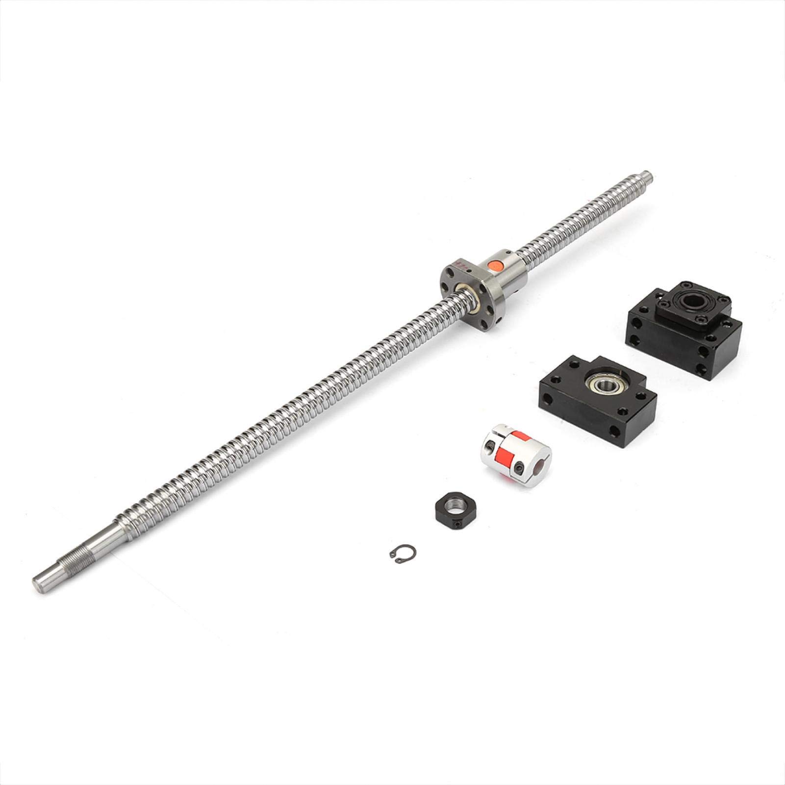 SFU1605 husillo de bolas, acoplamiento de husillo de bolas, husillo de bolas de 500 mm + tuerca + asiento de apoyo BK / BF12 + juego de acoplamiento de 6,35 * 10 mm