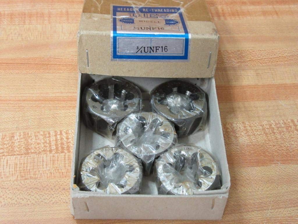 Widell 3/4 UNF 16 Hexagon Re-Threading Die 34UNF16 (Pack of 5)