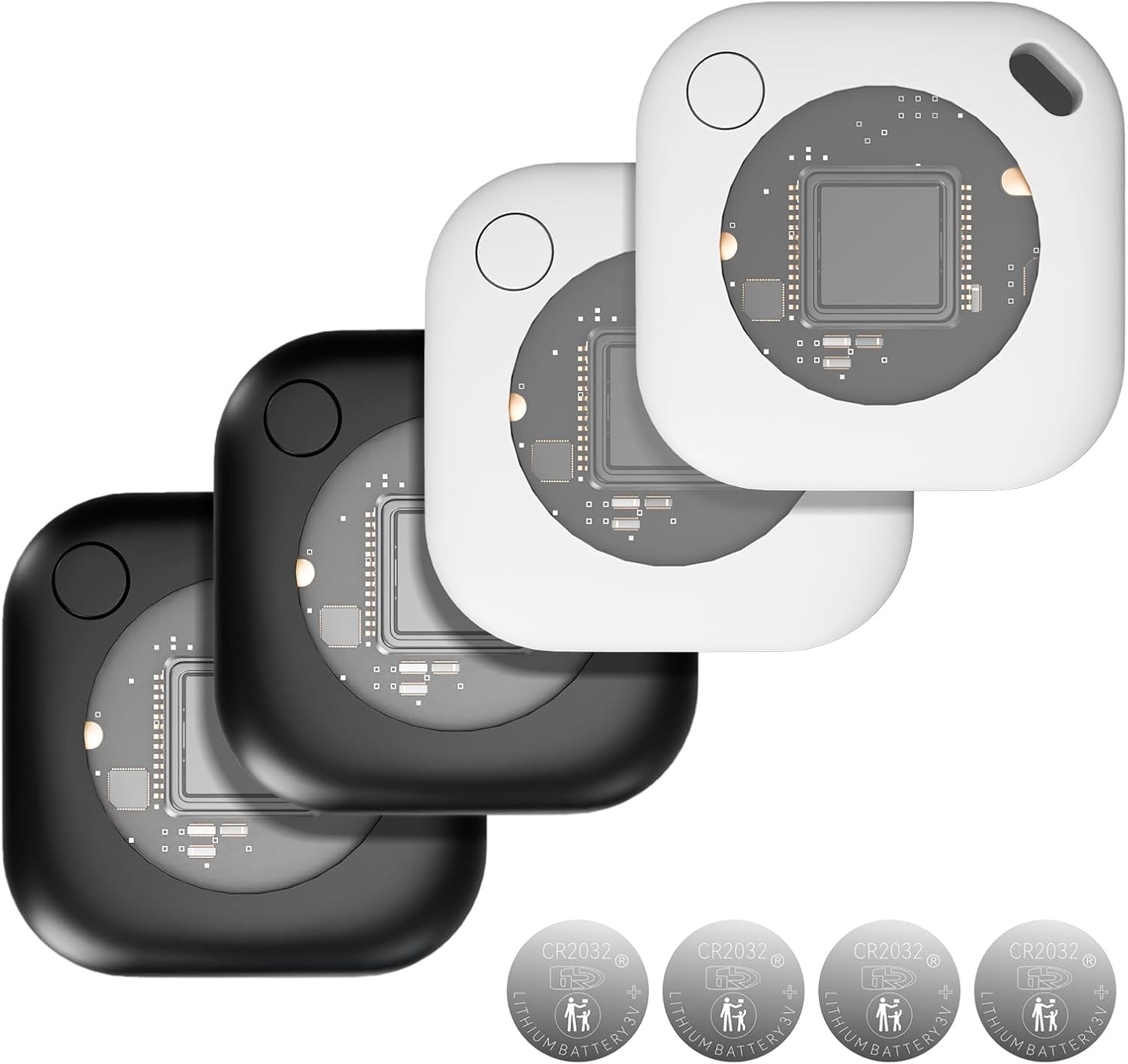 WarmSea air Tags 4 Pack Bluetooth Tracker for iOS Only – Compatible with Apple Find My App, Waterproof GPS Tracker and Key Finder with Sound and Long Battery Life for Wallet, Luggage, Keys