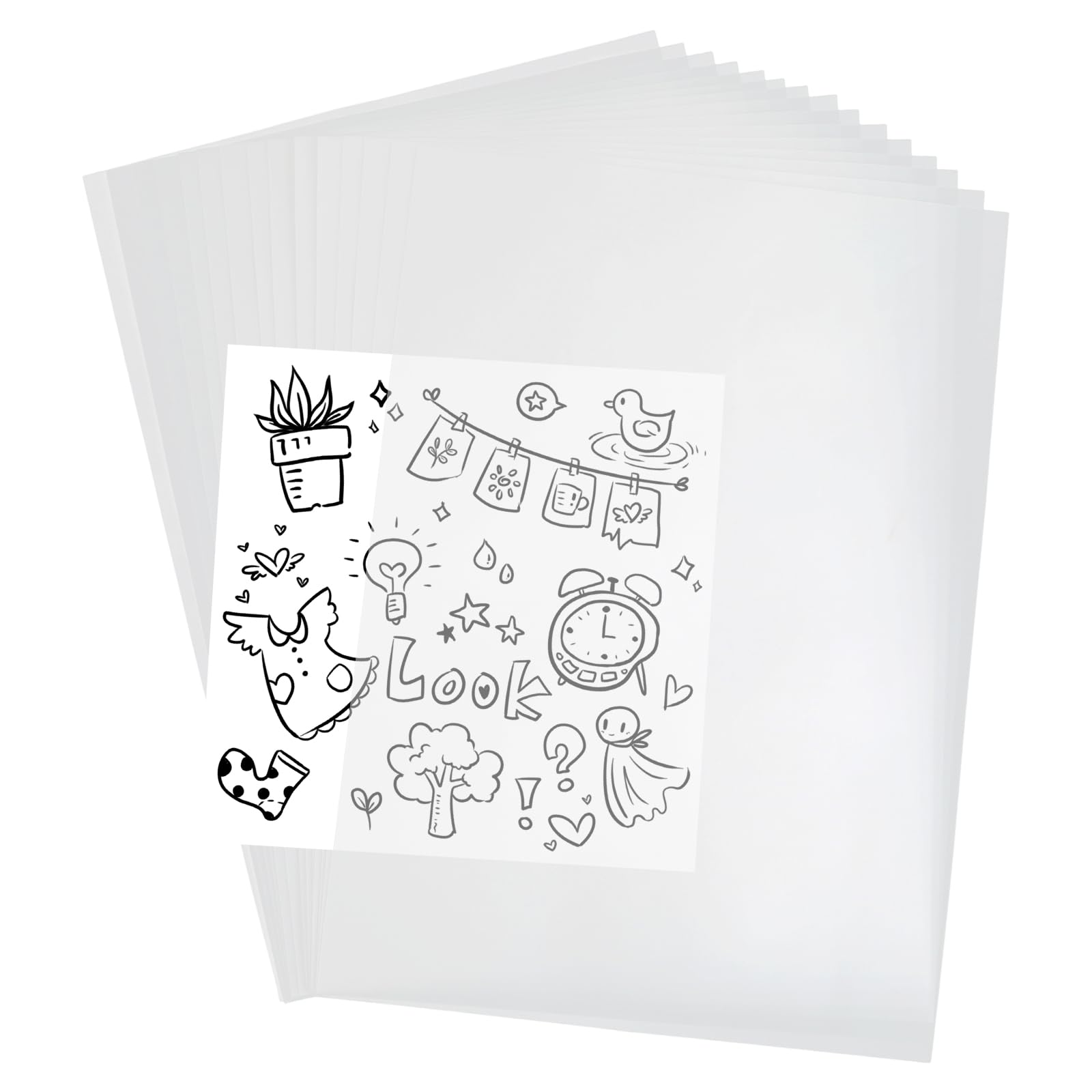 Kievano Papier Calque Imprimable A4 110 g/m² – 100 Feuilles Papier Transparent Épais pour Imprimante Jet d’Encre & Laser, Dessin, Architecture, Couture, DIY