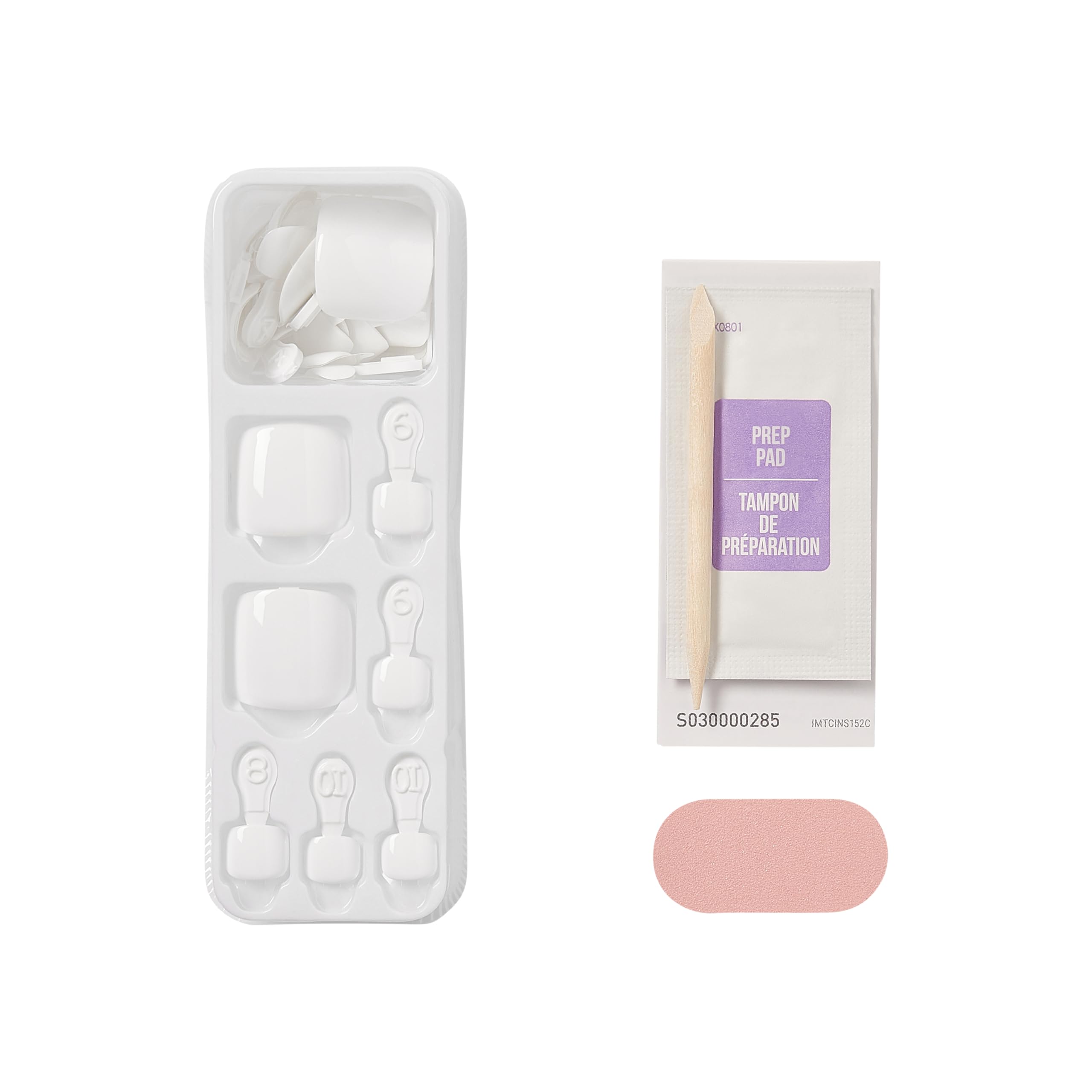 KISS imPRESS French Tip Press On Toenails, 'Blanc Chic', White, Short Squoval, Pedicure Nail Kit Includes 24 Press On Toenails, Prep Pad, Mini Nail File, & Pedicure Stick: Short (Pack of 2) Angel Vibes