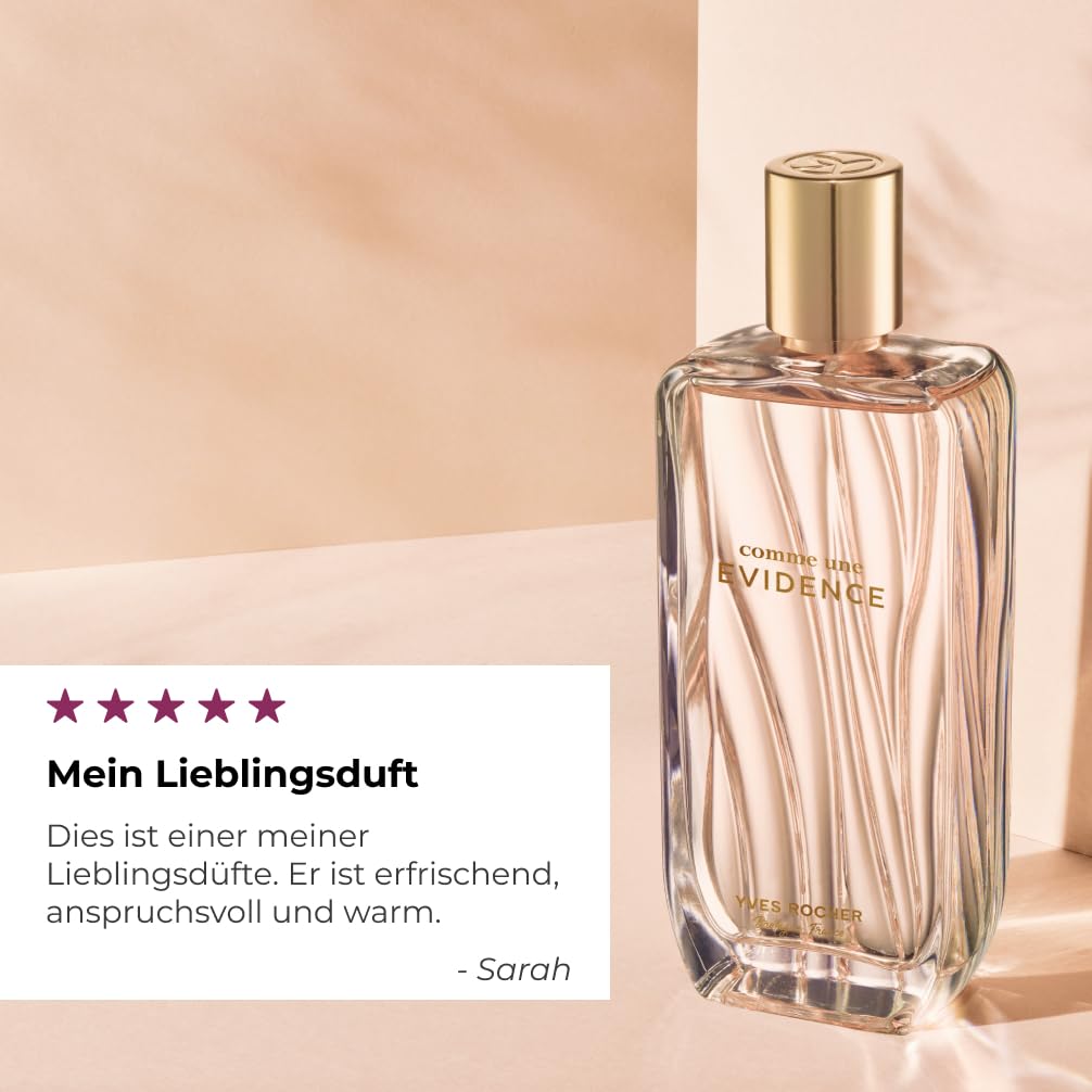 Yves Rocher COMME UNE ÉVIDENCE – Eau de Parfum Damen 50 ml | Floraler Chypre-Duft mit Rose, Bergamotte und Patschouli | Elegantes Parfüm für Frauen