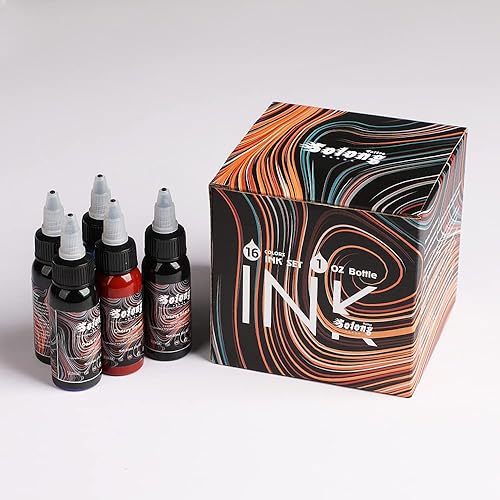Miniatura 7 de Solong Tattoo Ink - Juego de 16 colores de tinta de tatuaje, kit de pigmentos de 1 oz (1.0 fl oz) para kit de tatuaje, juego de tinta de tatuaje