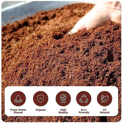 Image of SJ Organics Cocopeat Brick 5kg - Compressed & Washed Coco Coir Block for Terrace Gardening | Expands up to 75 Liters | Organic Soil Substitute for Vegetables, Lawn & Hydroponics
