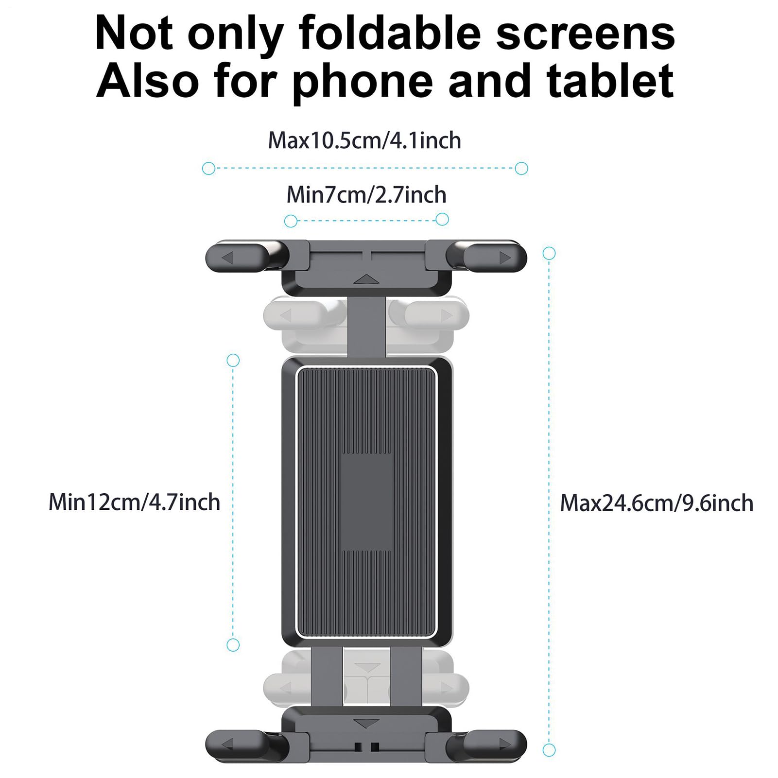 Supporto Regolabile Per Tablet E Telefono Da Tapis Roulant – Rotazione 360°, Morsetto Fino A 5,4 Cm, In Lega E Silicone - 2