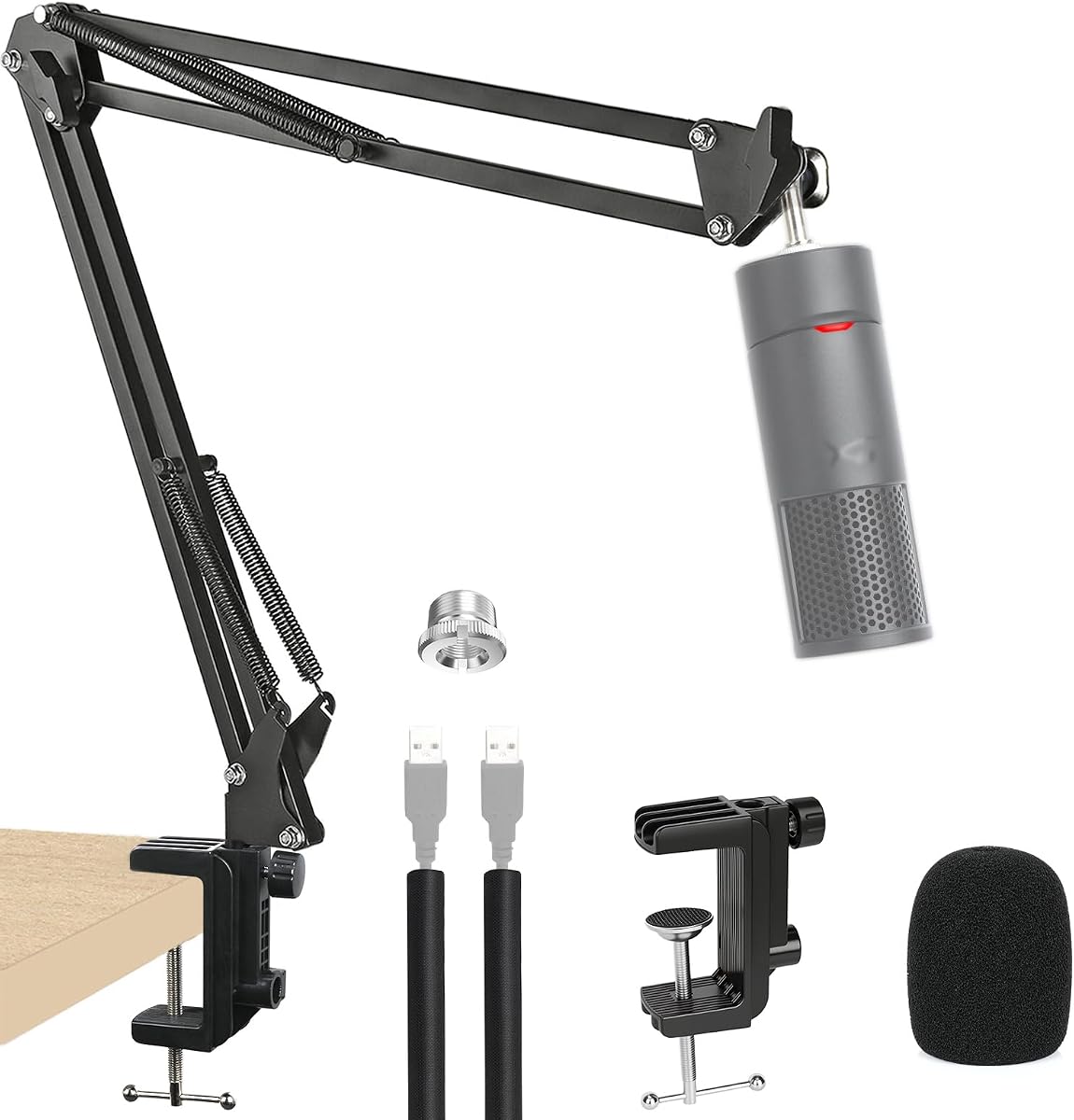 Brazo de pluma SoloCast 2: brazo de micrófono SoloCast 2 mejorado con fifter SoloCast 2 Pop compatible con micrófono HyperX SoloCast 2 de YOUSHARES