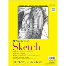 Strathmore 300 Series Sketch Pad, 9x12 inch, 100 Sheets, Glue Bound - Artist Sketchbook for Drawing, Illustration, Art Class Students