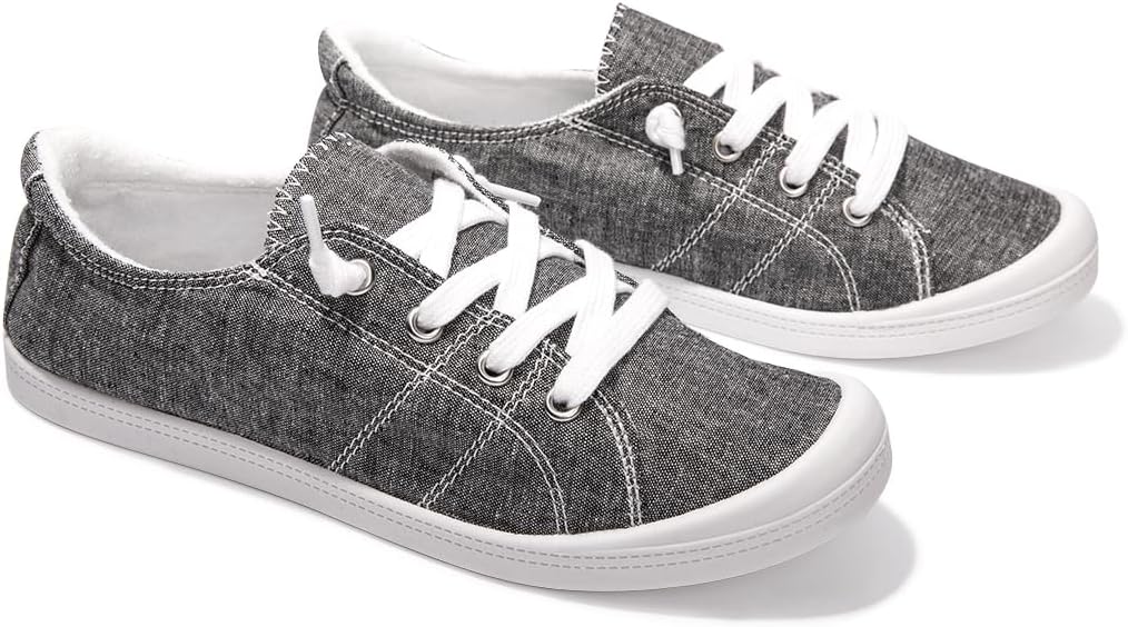 Women's Slip On Canvas Sneaker Low Top Casual Walking Shoes Classic Comfort Flat Fashion Sneakers - Image 5