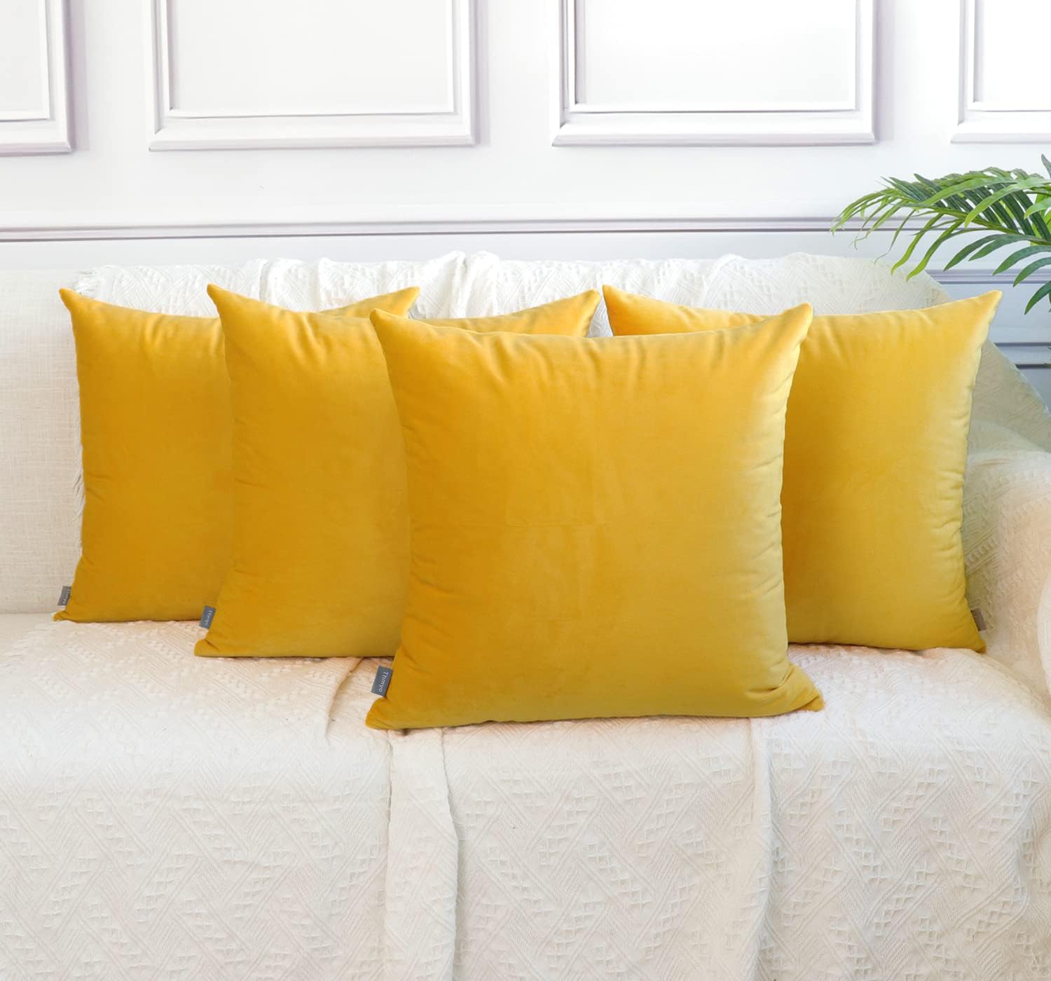 4 Pack Soft Velvet Cushion Covers, Comfortable Decorative