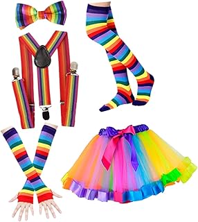 LIFKOME 1 Conjunto De Acessórios De De Arco-Íris Roupas De Arco-Íris Para Meninas Anos 80 Gravata Arco-Íris De Festa Anos 80 Roupa Chique Anos 80