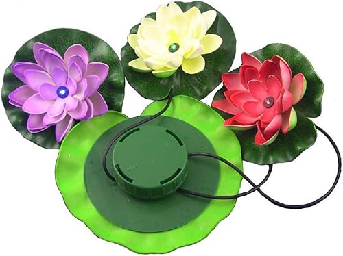 Miniatura 2 de Superdream Luces flotantes de lirio solar para decoración de estanques, 16"