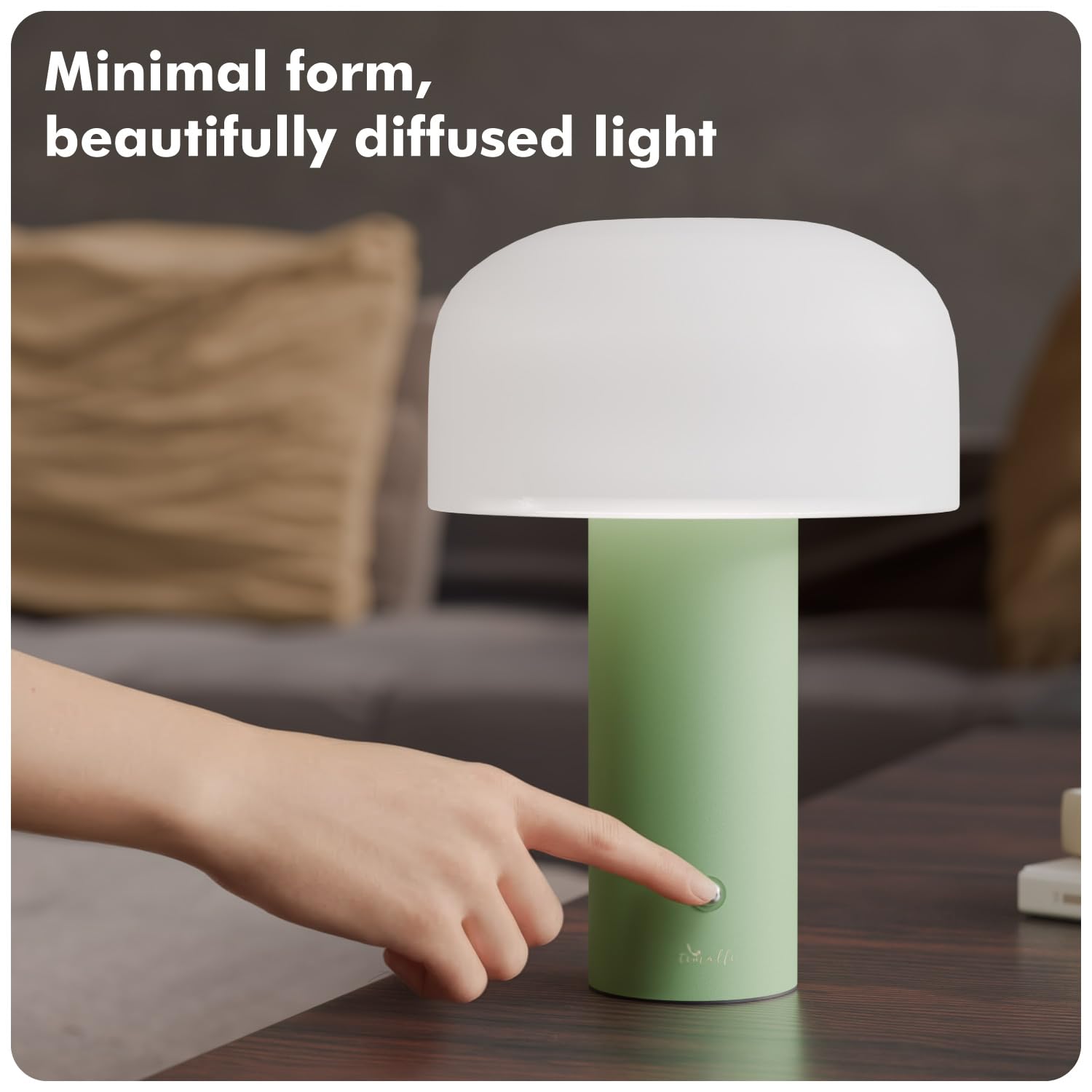 Dome Green Table Lamp - Soft Bedroom Light -4