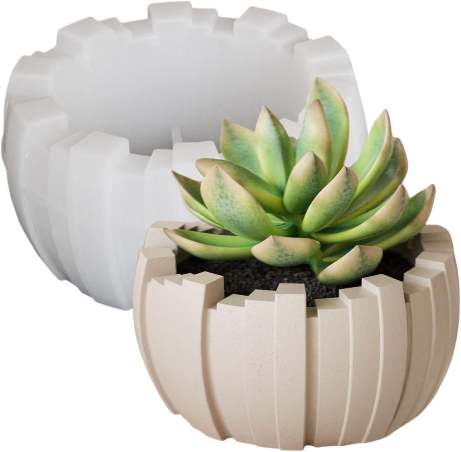Square Rectangle Plaster Concrete Flower Pot Silicone Mold Succulent Planter Vase Cement Clay Mold Epoxy Resin Pen Holder Storage Box Mould (Square)