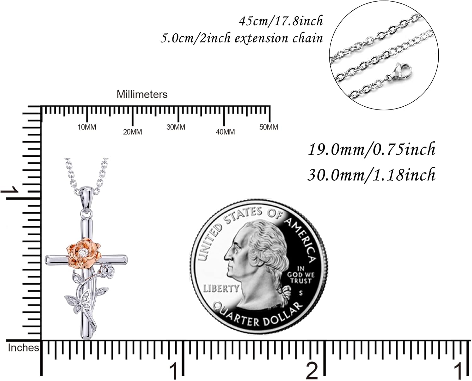 Distance Cross Necklace for Women 925 Sterling Silver Jewelry Pendant Necklace for Mom Wife Gift for Mother's Day or Birthday - Image 6