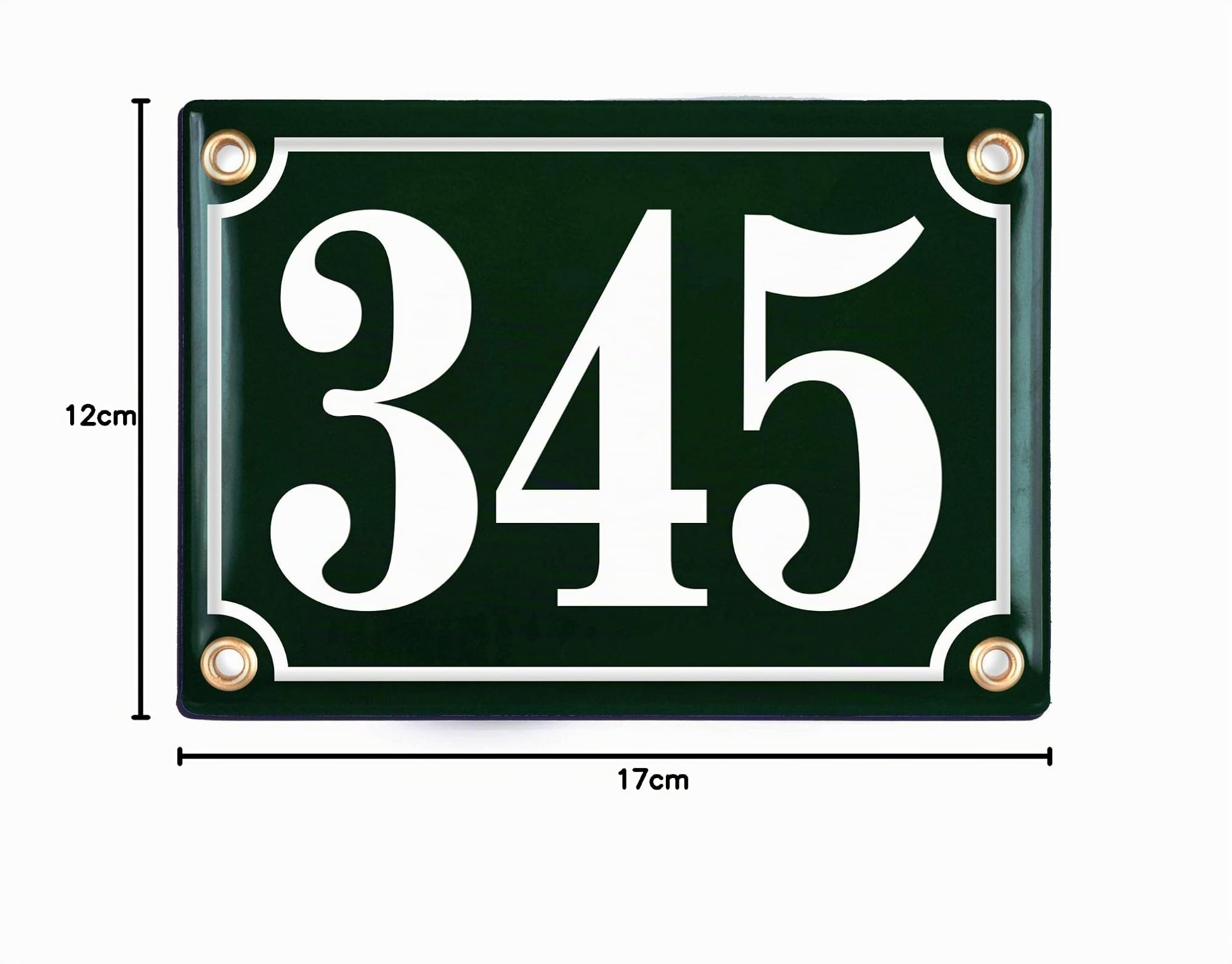 Hausnummerschild Hausnummer - 12x17 cm - Keramik Emaille - Wetterfest - Personalisiert - Emailschild (Blau)