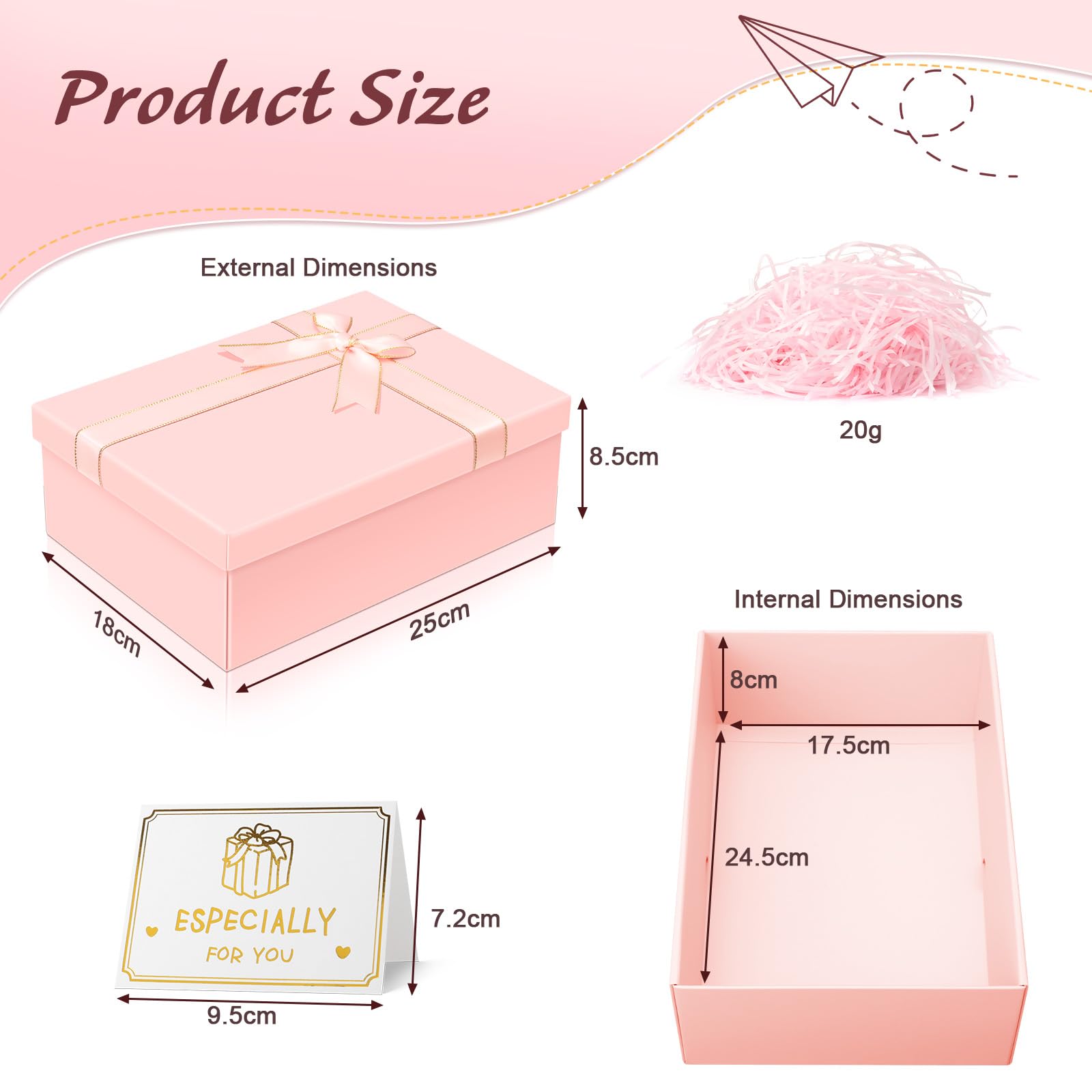 Image secondaire de Boîte Cadeau Rose VINATO avec Couvercle et Accessoires pour Toutes Occasions