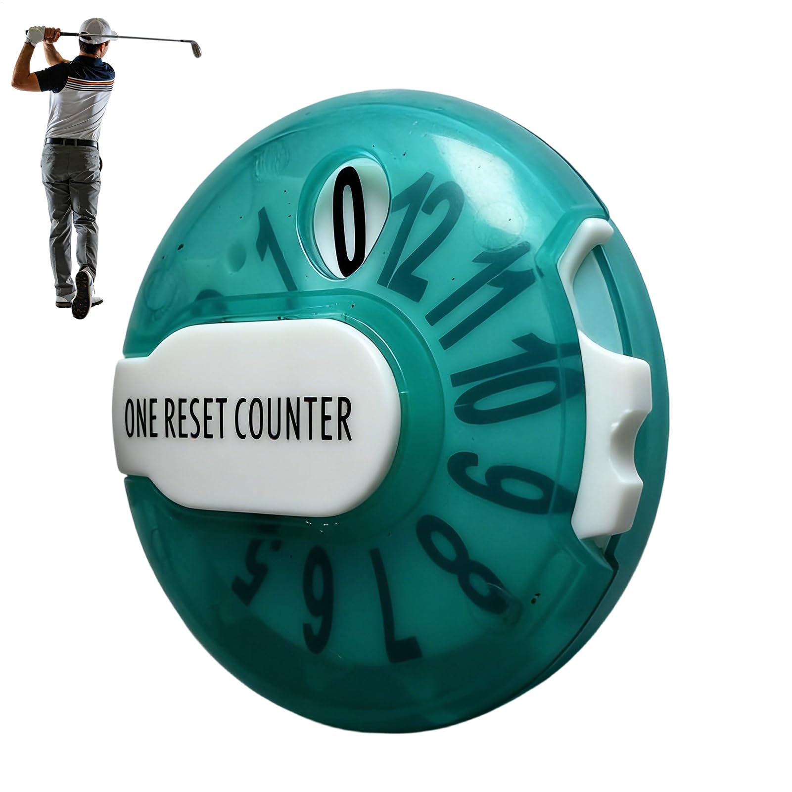 Contador de golf ABS portátil reinicio a cero de un giro Score Keeper para golfistas