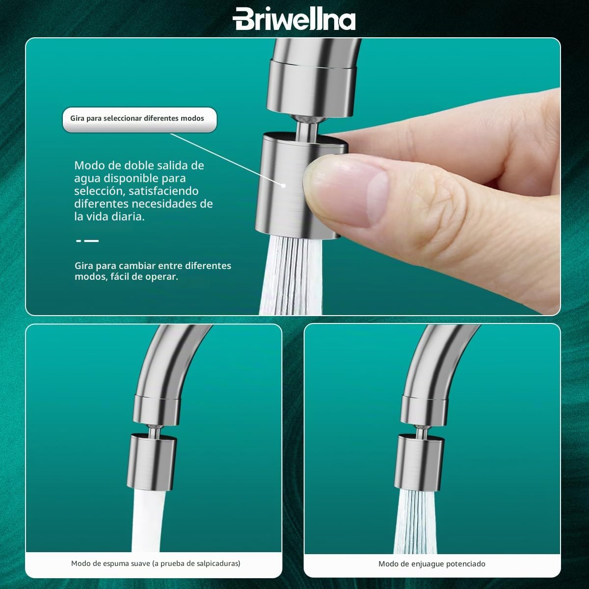 Grifo eléctrico con calentador de agua (220 V, rotación de 360° y pantalla digital, grifo de agua caliente con boquilla universal (plata)