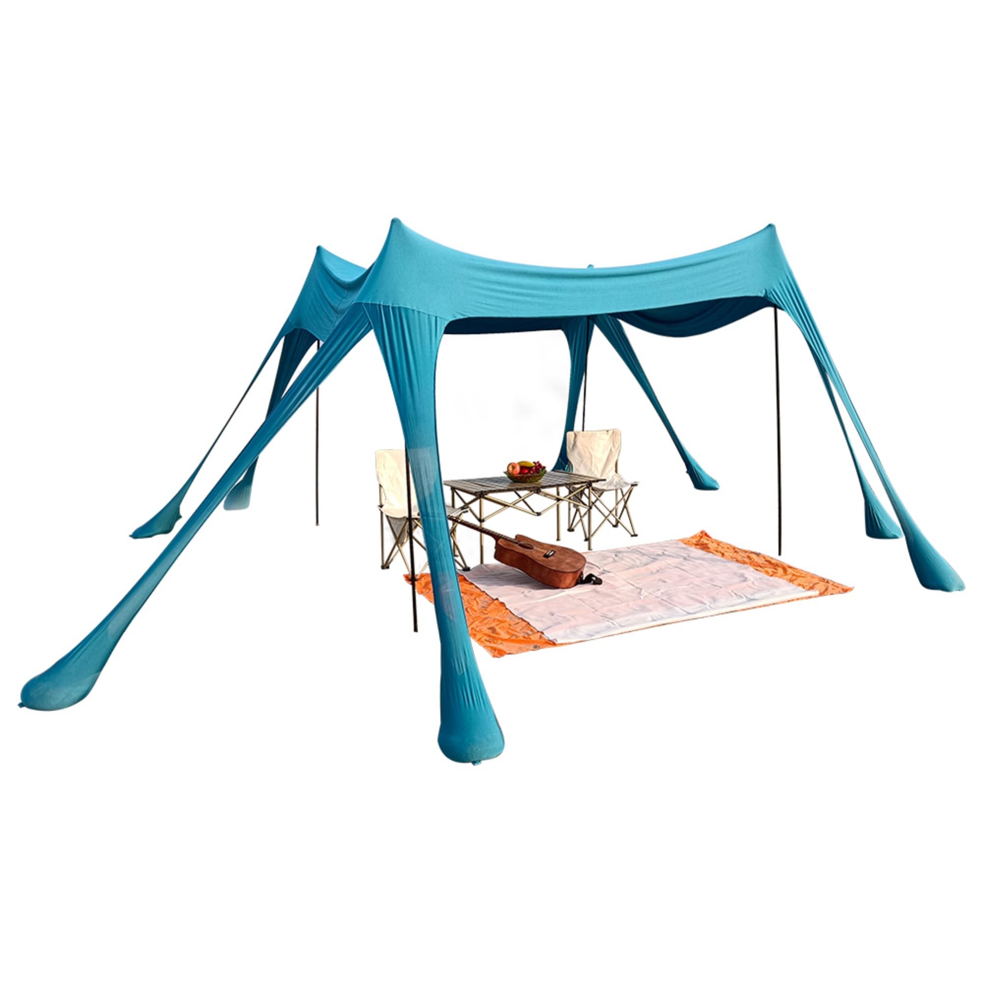 Toldo de Playa para Refugio, Tienda de campaña Grande para Exteriores para 6 a 8 Personas, protección UV para Acampar en la Playa, Pesca y Picnic (Azul)