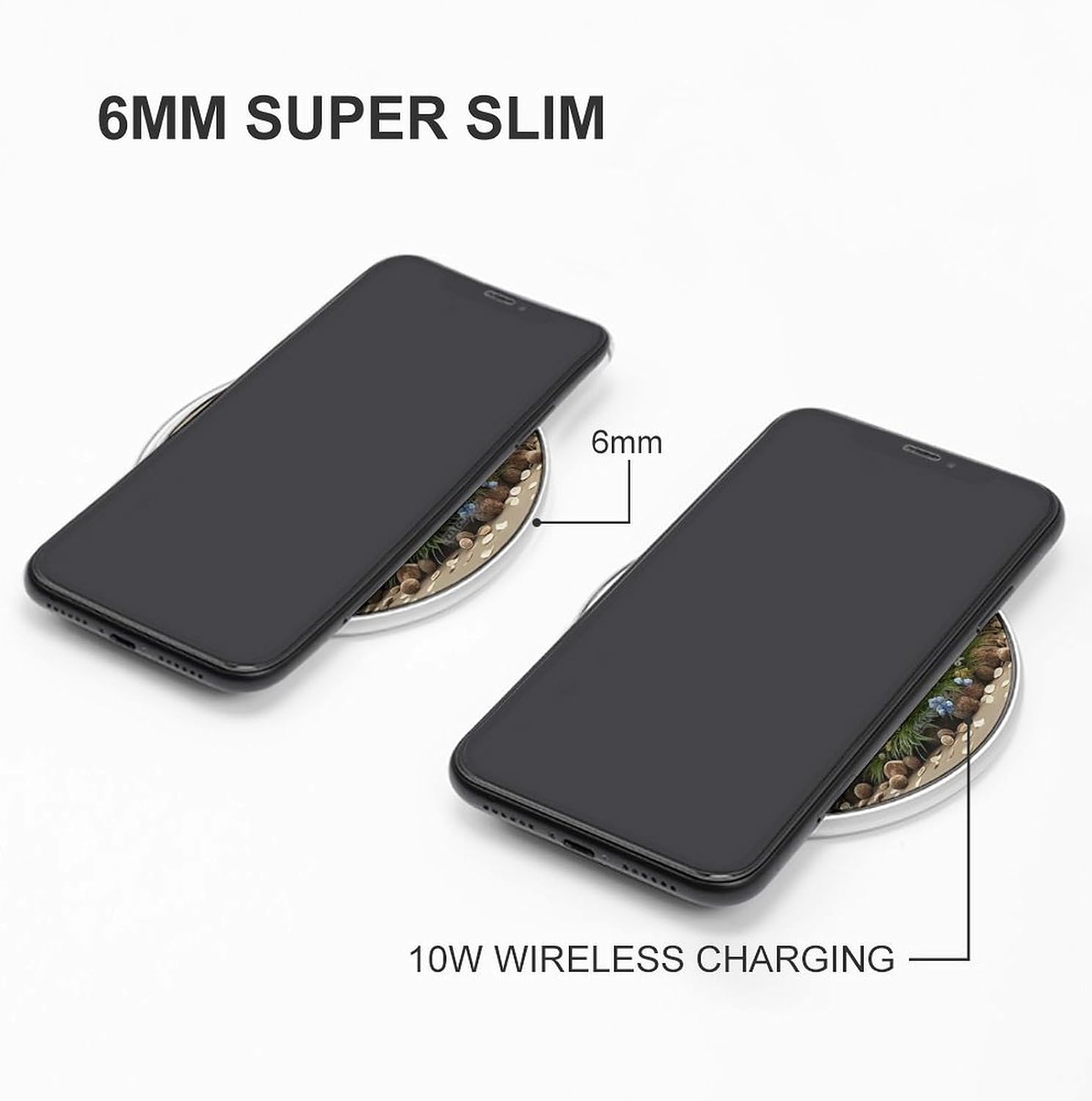 Mushrooms and Flowers Wireless Charger 10W Portable Fast Wireless Charging Pad Compatible with Phone Slim Charging Station Lightweight Charger Mat Charging Block for Travel Home Office image 3