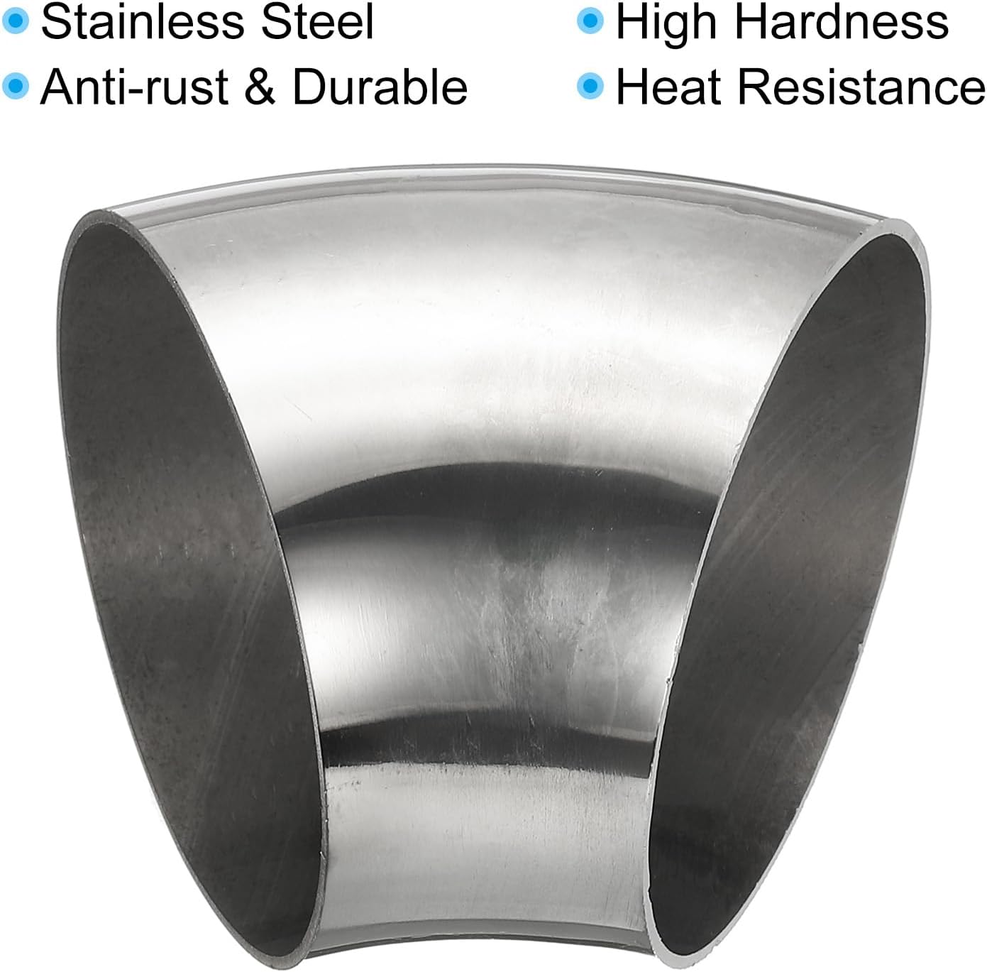PATIKIL 2pcs 45 Degree Mandrel Bend Elbow, 70mm OD Steel Exhaust Elbow Exhaust Piping Connector 304 Stainless Steel for Exhaust Pipe Stair Handrail HVAC