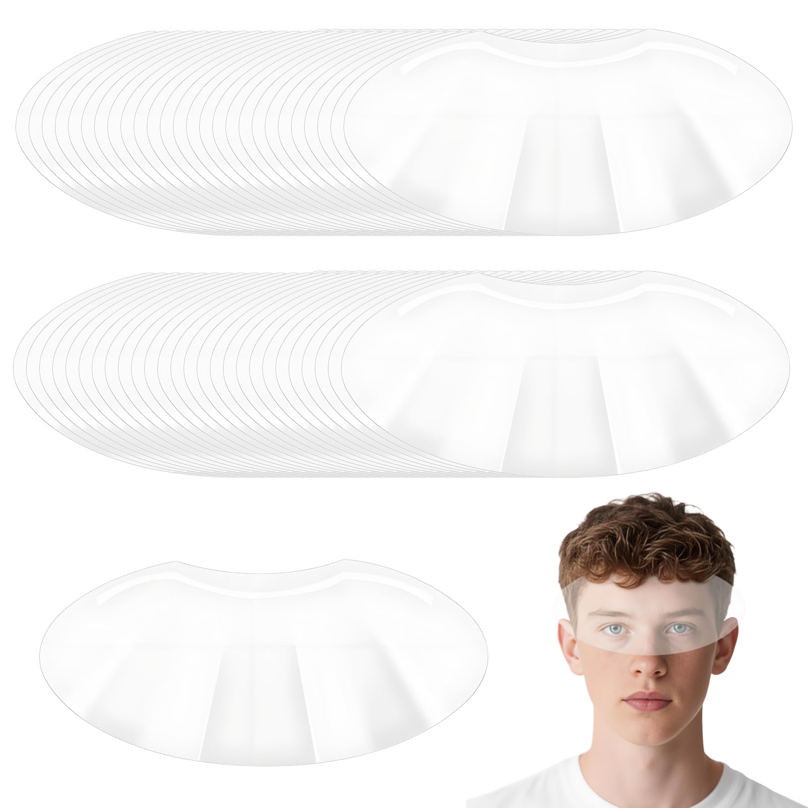 50 piezas de protección ocular después de la operación de los ojos, protección ocular, lavado de cabello, visores de cara transparente, protección ocular desechable de plástico, protección ocular de