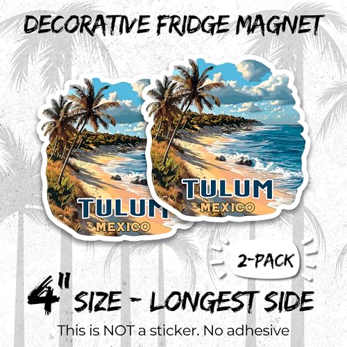 Imán decorativo Tulum Mexico 4 pulgadas 2 unidades miniatura 2
