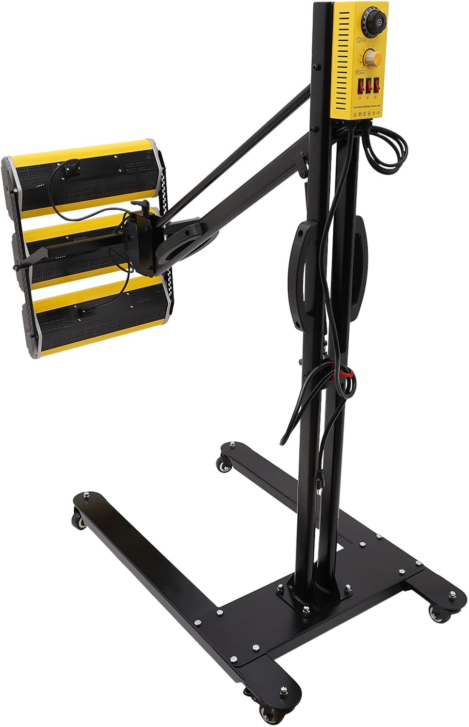 3900W Infrared Paint Curing Lamp, 110V Short Wave Auto Body Heat Lamp with Adjustable Tripod Stand up to 6.89ft, 60min Timer Digital Controller, Mobile Paint Dryer for Car Repair Workshop