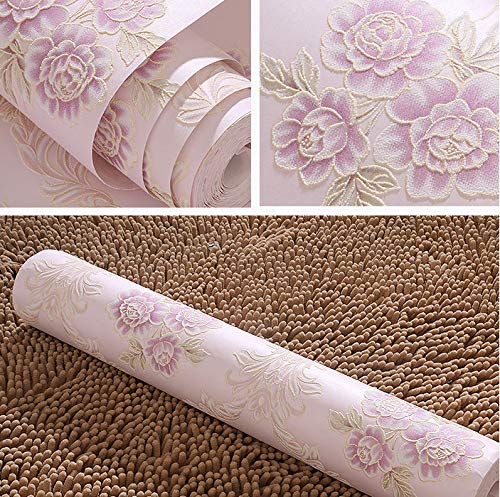 Carta da parati non tessuta 3D Fiore pastorale Soggiorno Camera da letto Hotel Ingegneria Carta da parati speciale di liquidazione (Color : 0.53x9.5m)