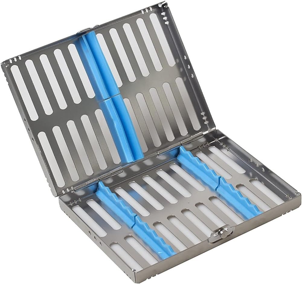 Caja de gestión de Instrumentos dentales Caja de esterilización Herramientas quirúrgicas de Acero Inoxidable de Alta Temperatura Cuidado bucal Autoclave