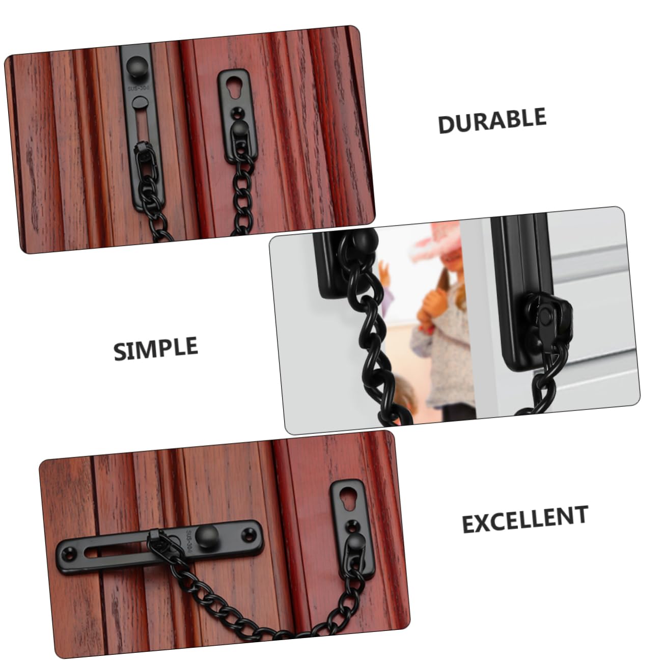 OSALADI 2 Pack Hotel Security Door Locks Door Chain Guard for Apartment Commercial