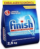 Finish Advanced Detergente para Lava Louças em Pó, Sabão Limpeza Profunda, 2,5kg