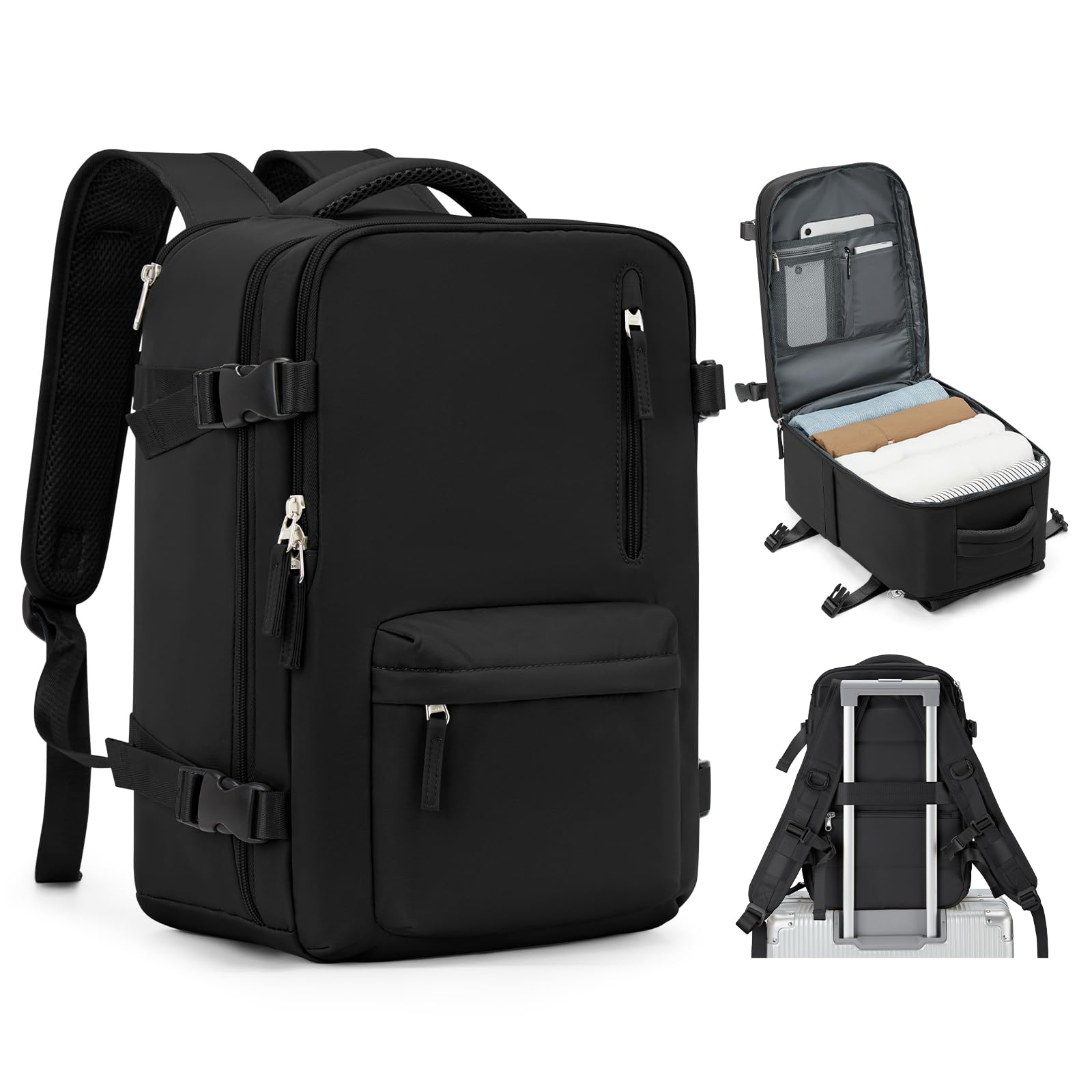 BJLFS Borse da Cabina per Ryanair 40×30×20 Zaino da Viaggio con Sottovuoto Bagaglio a Mano 40x20x25 Easyjet 45×36×20,Zaino Wizzair 40x30x20,Zaino Casual per laptop da 14 pollici per scuola