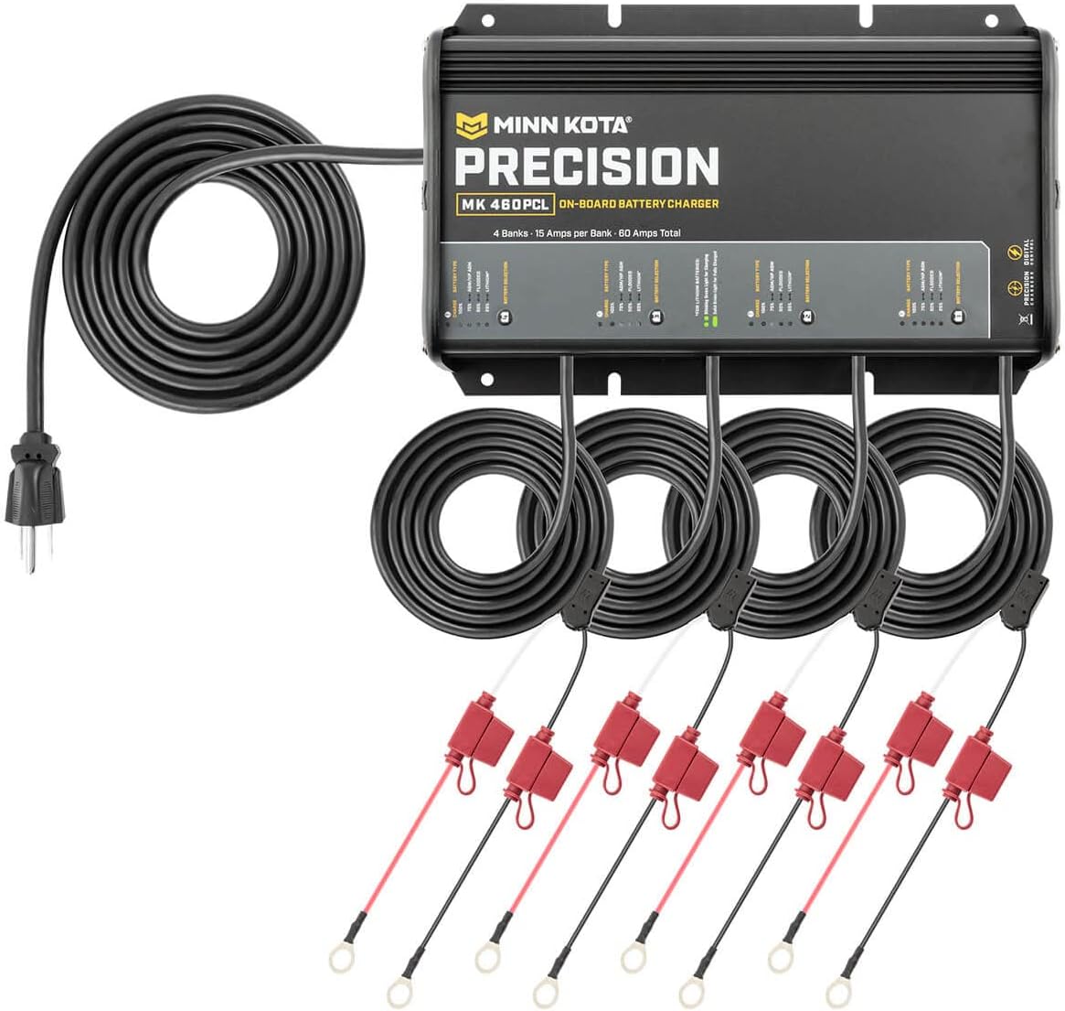 Minn Kota 1832302 MK-230 PCL Precision On-Board Marine Charger, 2 Bank x 15 Amps : Sports & Outdoors