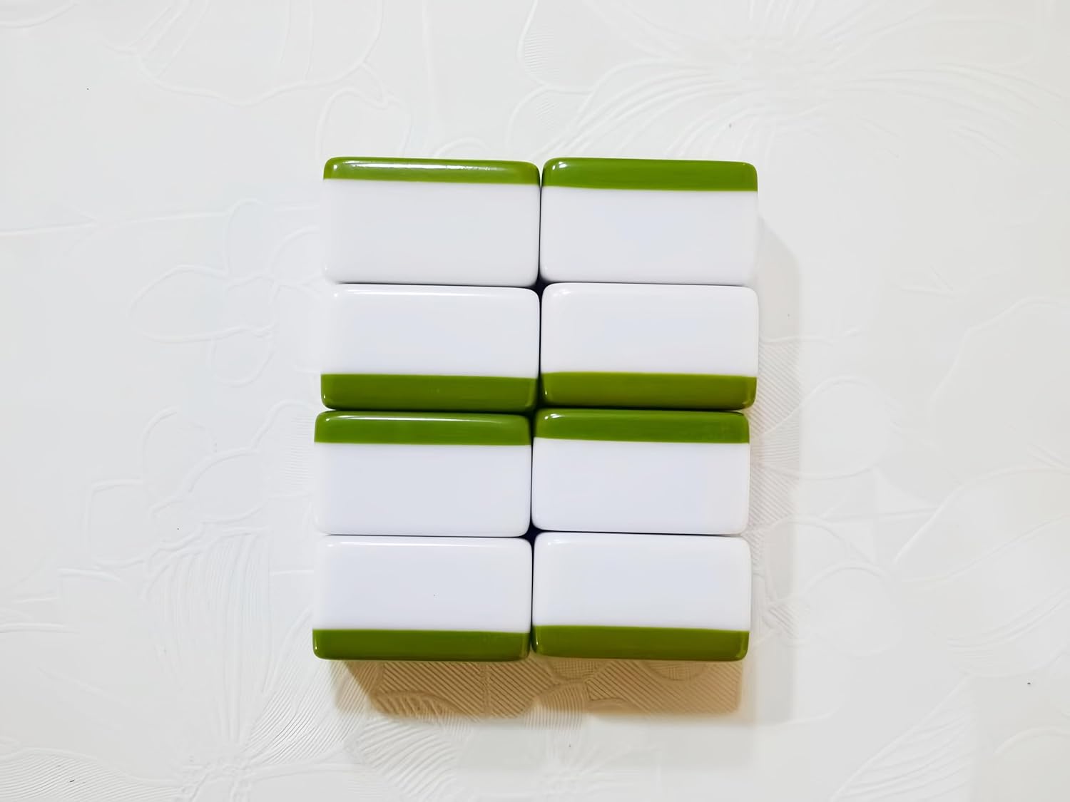 8pc Green Blank Replacement Mahjong Tiles - 3x2.25x1.7cm (1.18"x0.89"x0.67") Spare Tile Set for Mahjong Game Repair & Custom Design