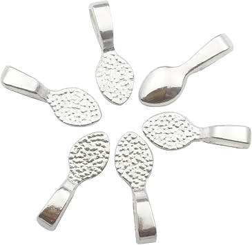 200 Shiny Silver Color Glue on Bails-Small Pendant Bails-Jewelry Bails for Pendant Making Scrabble Or Glass Cabochon Tiles Pendants 9062