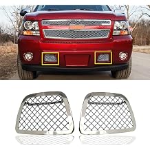 Chrome Lower Bumper Grille Stainless Mesh Grill Insert Compatible with 2007-2014 Tahoe Avalanche Suburban Not For Z71 and Hybrid Model